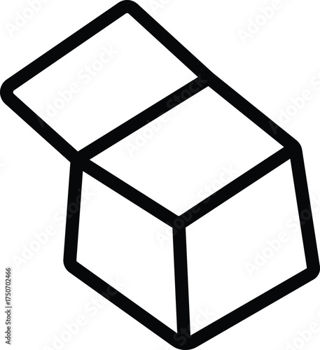 simple black outline icon of an open cardboard box