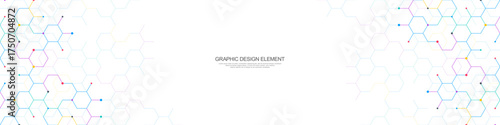 Abstract geometric background with hexagons shape pattern for banner or website header template