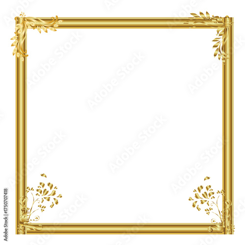Golden Photo Frame – Luxury Vintage Picture Frame for Elegant Photography, Wall Art, and Exhibition Display
