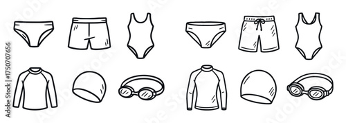 Hand-Drawn Swimwear Icons