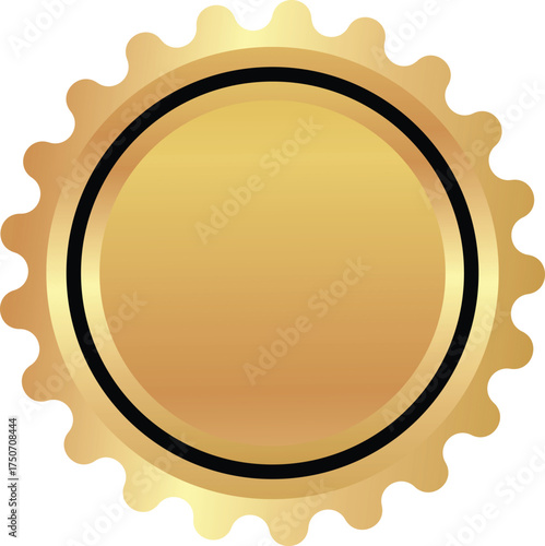 Golden seal isolated on white background, a symbol of quality and achievement