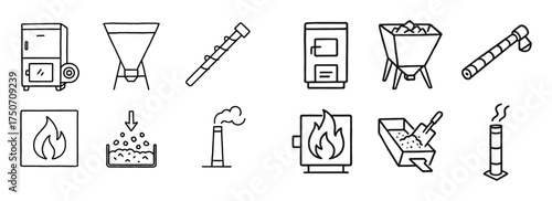Biomass Heating Icons