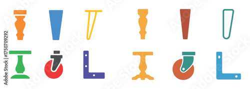 Colorful Furniture Leg Icons
