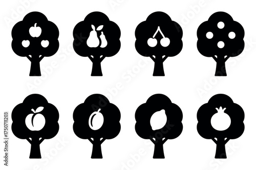 Fruit Tree Icon Set