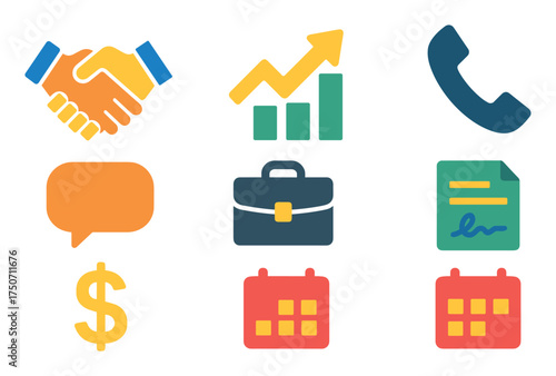 Colorful Sales Icons Grid