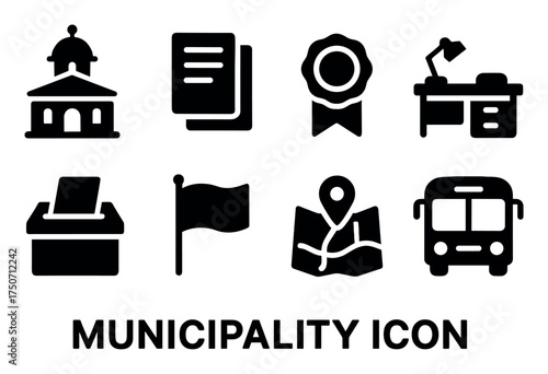 Municipality Icon Set