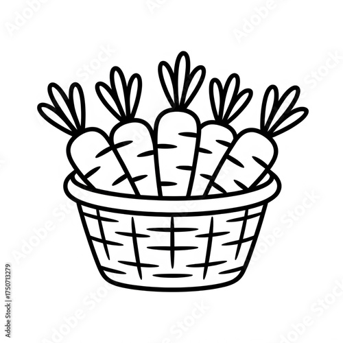 Carrots illustration of a coloring book