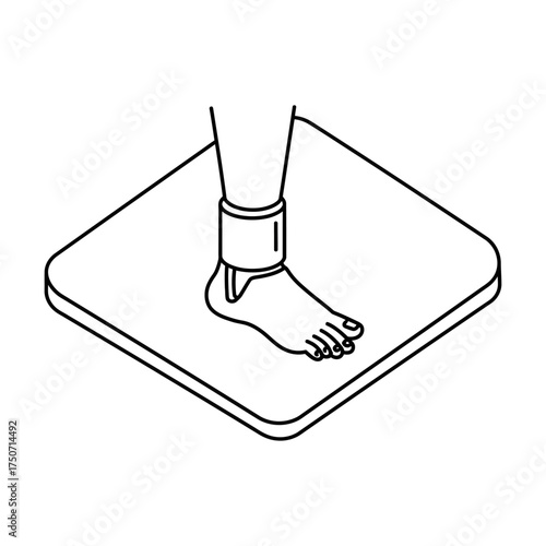 Foot with electronic ankle monitor for house arrest a concept for law enforcement  criminal justice illustrating court ordered supervision.