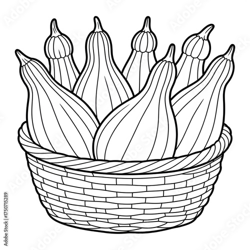 Pointed gourds illustration of a coloring book