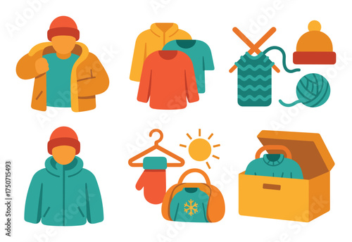 Warm Clothing Icons