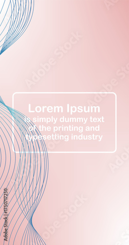 Abstract background with dynamic waves for advertisement presentation Template