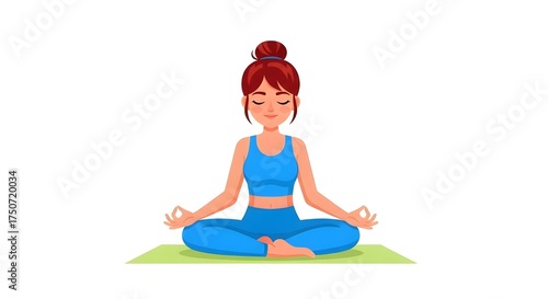 Wallpaper Mural young woman meditating Torontodigital.ca