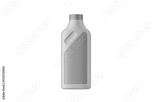 Realistic plastic motor oil bottle mockup isolated on white background | blank lubricant container template for branding and packaging design