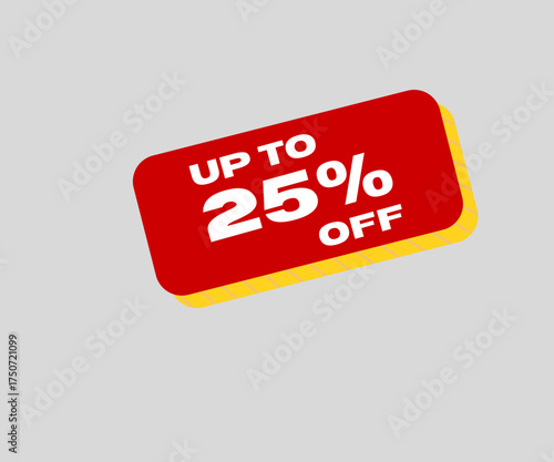 UP TO 25% OFF, DISCOUNT OFFER, LOGO OFFER, % OFFER, PERCENT LOGO OFFER