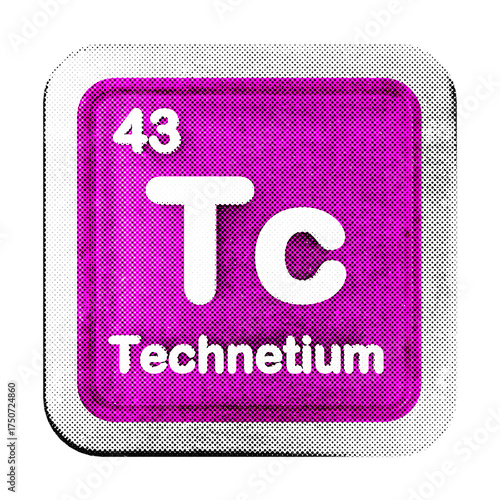 Obraz na plátne 3d periodic table technetium halftone style