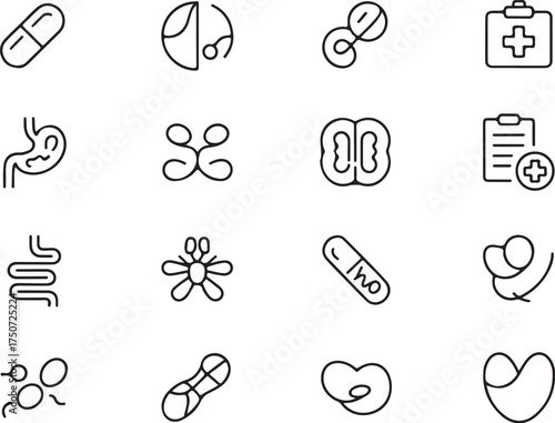 Medical icons for health care and science concepts