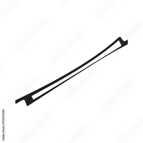Simple Violin or Cello Bow Outline Vector: Classical Music Instrument Line Art Drawing for Logos and Art