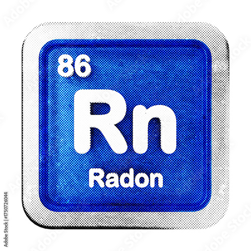 Fotografie 3d periodic table radon halftone style