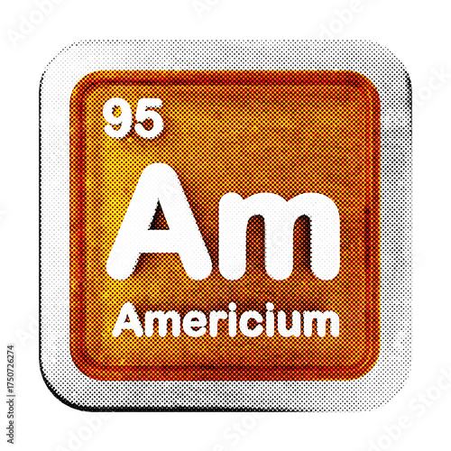 Принти на полотні 3d periodic table americium halftone style