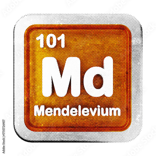 3d periodic table mendelevium halftone style