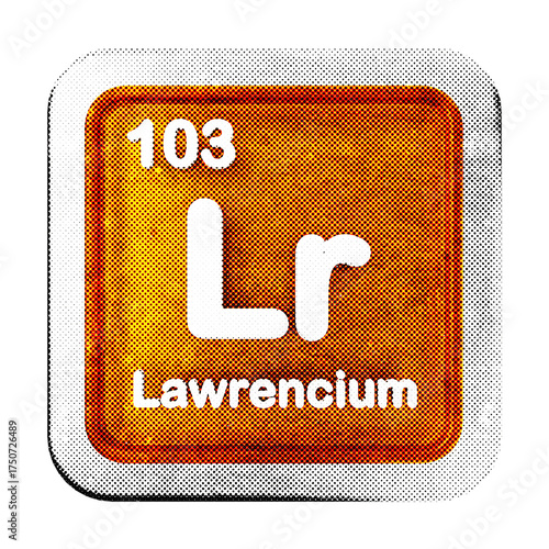 3d periodic table lawrencium halftone style