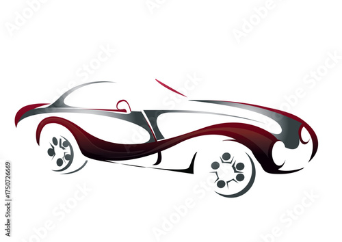 logo de voiture moderne sportive grise rouge