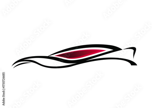 logo de voiture stylisée noir et rouge
