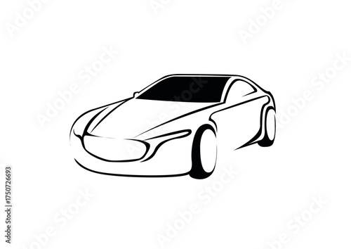 logo de voiture de profile grise moderne