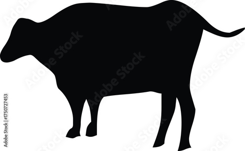 cow black silhouette vector,cow icon vector styel