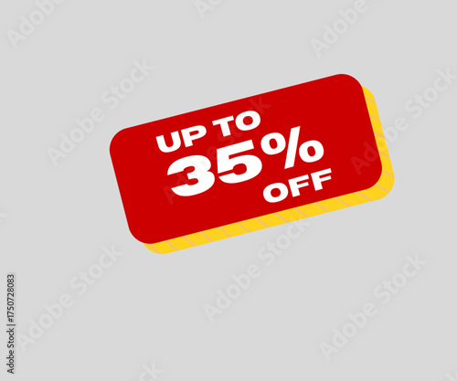 UP TO 35% OFF. OFFER LOGO, DISCOUNT LOGO, PERCENT LOGO, LOGO OFFER, DESIGN LOGO