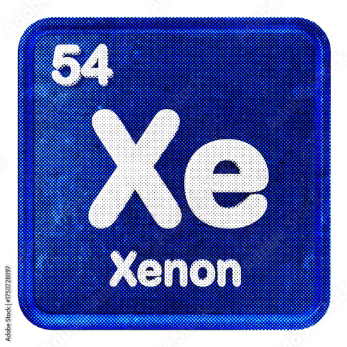 Canvastavla 3d periodic table xenon halftone style