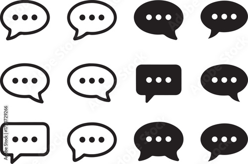 Chat bubble icons for communication and messages