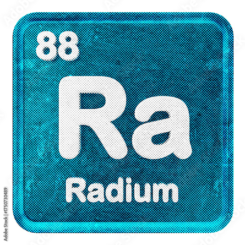 Fotografie 3d periodic table radium halftone style