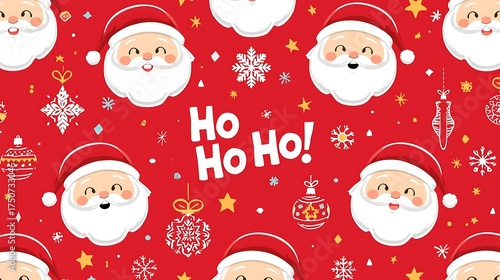 Set of jolly Santa Claus and Christmas background vector illustrations for a happy holiday card