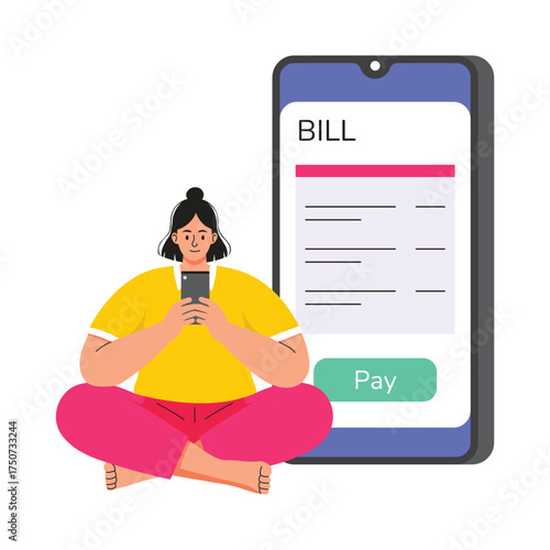 Paying utility or online service bills illustration