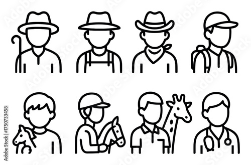 Minimalist Hoofed Animals Icons