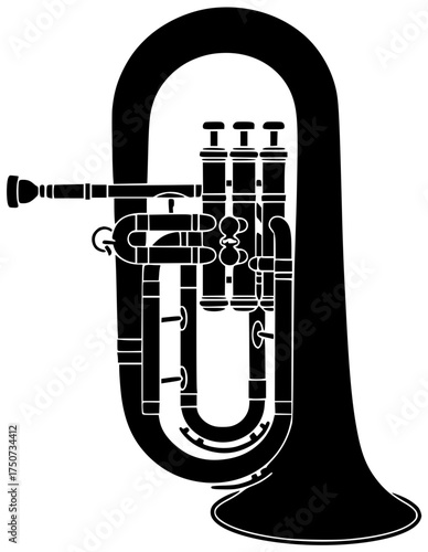 music illustration trumpet silhouette patriotic logo remember icon service outline honor soldier military tribute american ceremony veteran war parade shape with vector graphic background