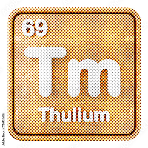 Canvas Print 3d periodic table thulium halftone style