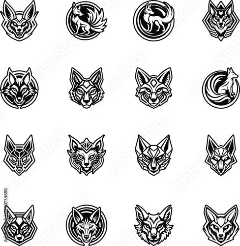 Collection of Glyph Style Jackal Logos 

