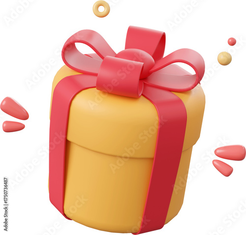 Christmas gifts box, Christmas theme elements 3d illustration