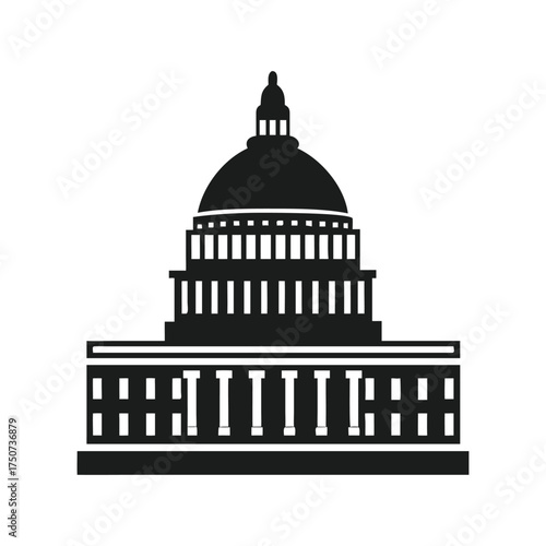 Capitol Dome Illustration – American Government Building Vector Art