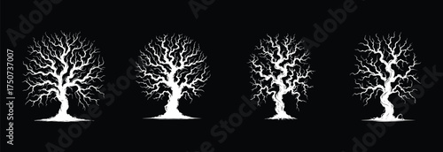 Realistic Dead Tree Vector Silhouette for Nature and Environment Designs
