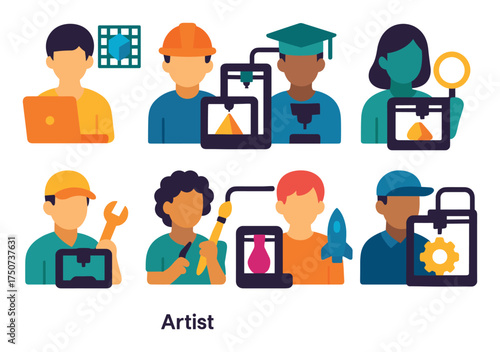 3D Printing Professionals Icons