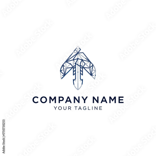 Abstract Geometric Arrow Up Logo Design Concept.