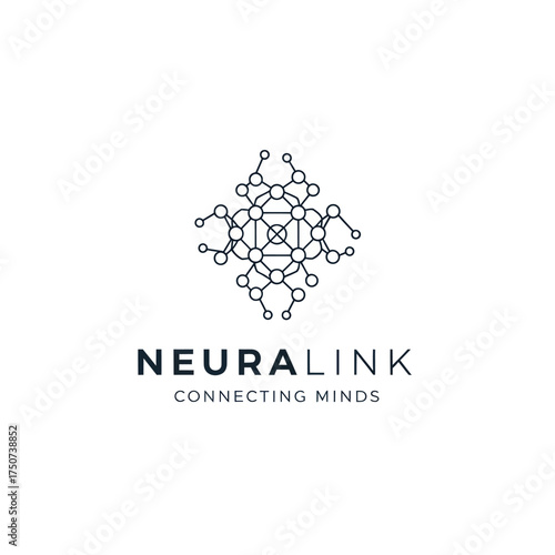 Neuralink Logo Featuring Interconnected Nodes and Lines Representing Brain-Computer Interface Technology.