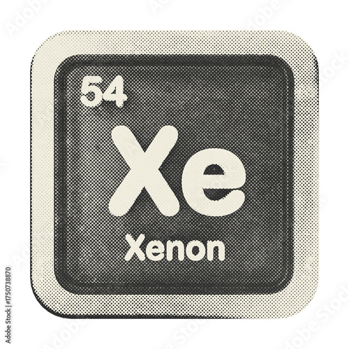 Konstfotografi 3d periodic table xenon halftone style