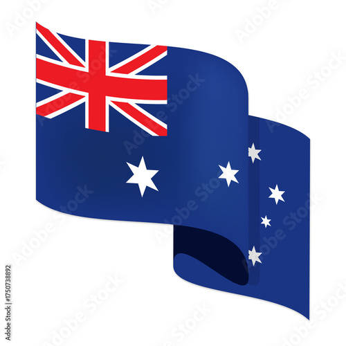 Waving Australian flag on a black background vector
