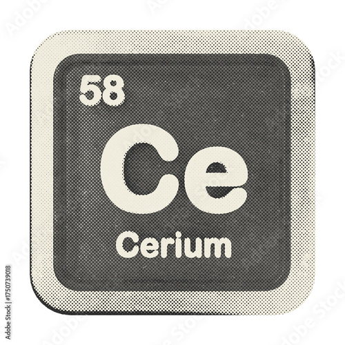 Obraz na plátně 3d periodic table cerium halftone style
