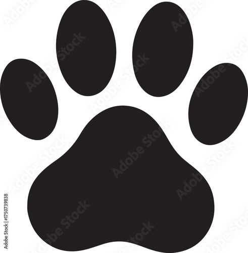 Lynx paw print silhouette vector flat illustration design.