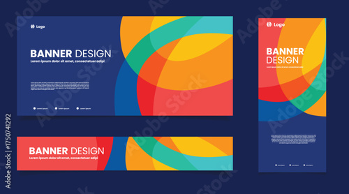 abstract background full color banner design template